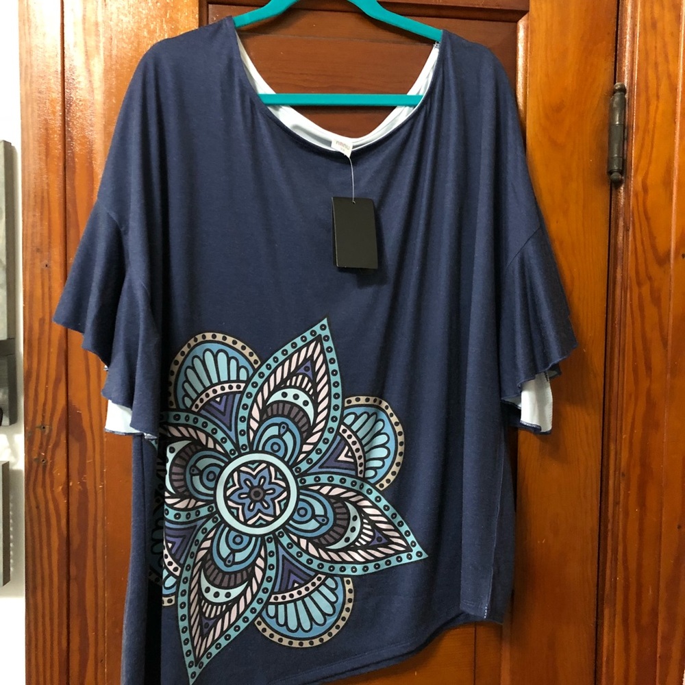 Medallion asymmetrical tunic
